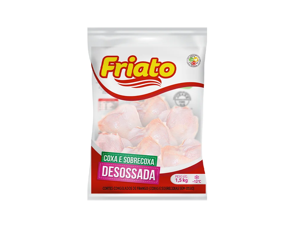 FILÉ DE COXAS E SOBRECOXAS DE FRANGO CONGELADO FRIATO 1,5 KG (CX 13 PCT)